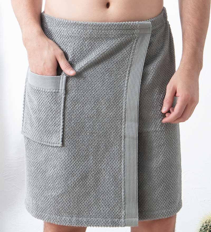 Men’s Gray Turkish Cotton Towel Wrap