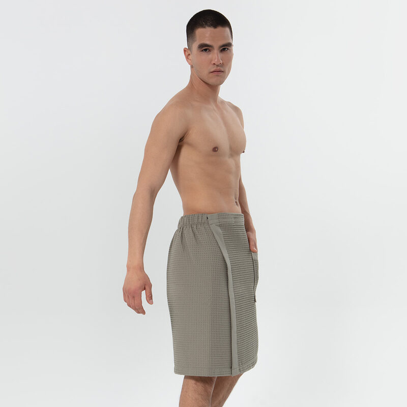 Men’s Sage Green Organic Turkish Cotton Waffle Towel Wrap