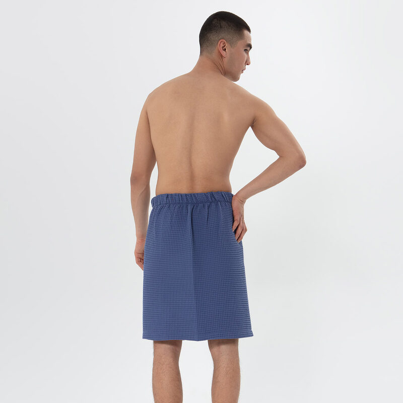 Men’s Lavender Blue Organic Turkish Cotton Waffle Towel Wrap