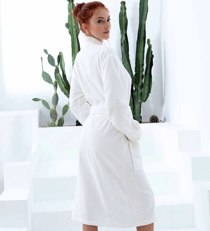 Women’s White Luxury Turkish Cotton Terry Kimono Bathrobe