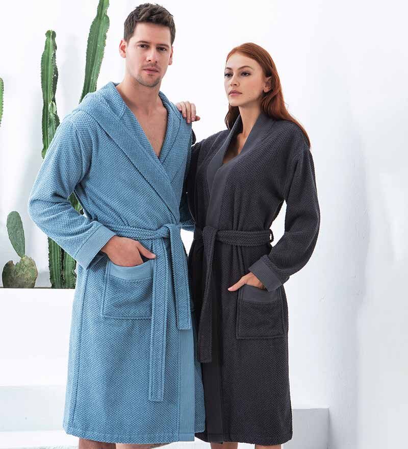 Women’s Charcoal Luxury Turkish Cotton Terry Kimono Bathrobe