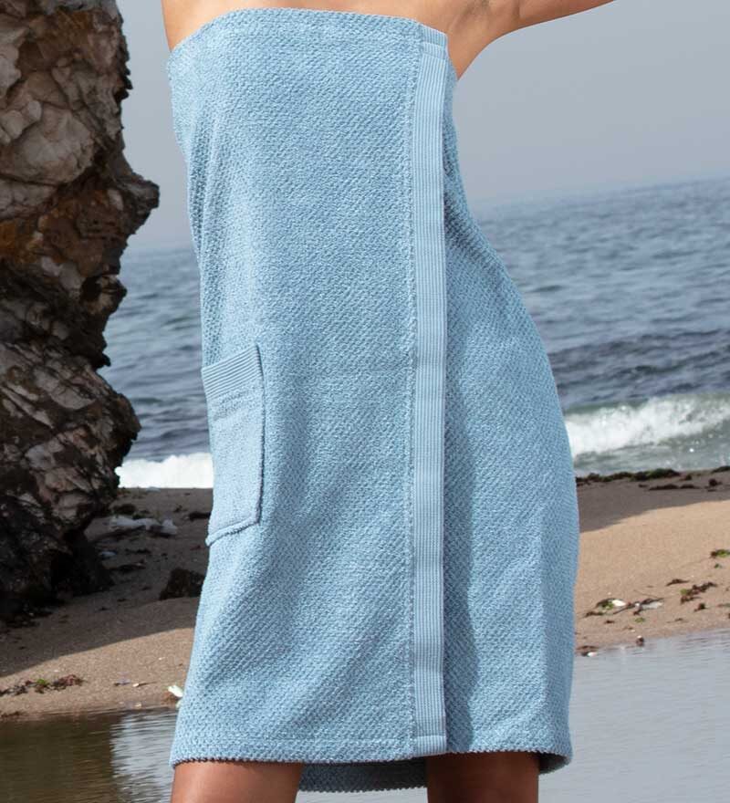 Women’s Blue Turkish Cotton Towel Wrap