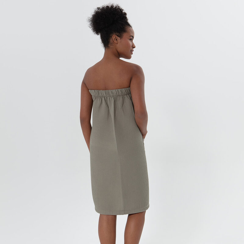 Women’s Sage Green Organic Turkish Cotton Waffle Towel Wrap
