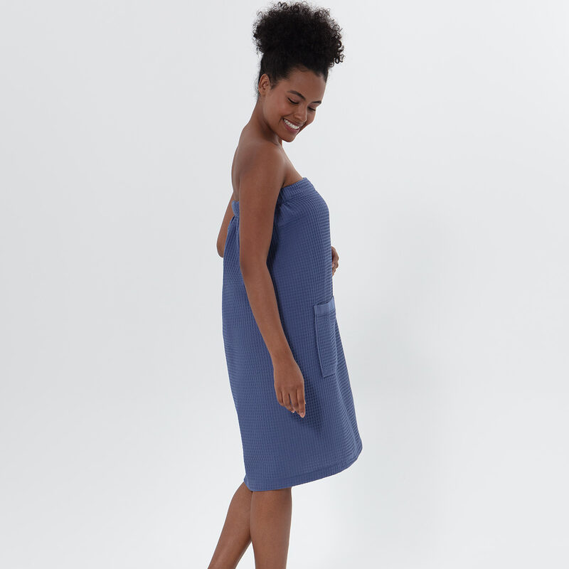 Women’s Lavender Blue Organic Turkish Cotton Waffle Towel Wrap