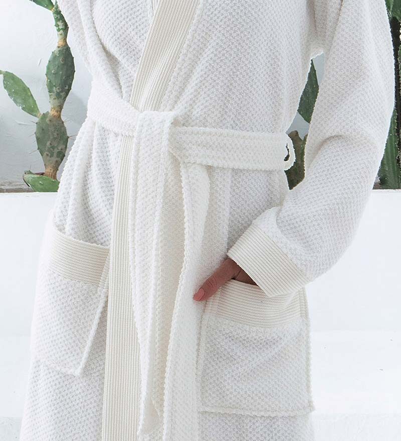 Women’s White Luxury Turkish Cotton Terry Kimono Bathrobe