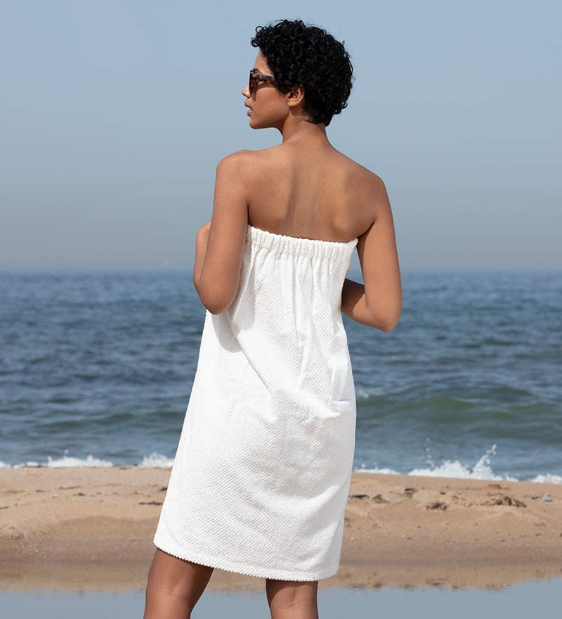 Women’s White Turkish Cotton Towel Wrap