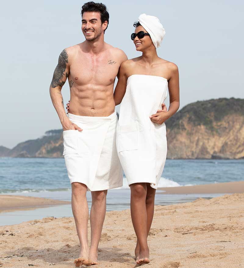 Women’s White Turkish Cotton Towel Wrap