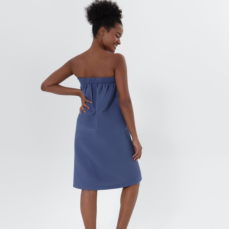 Women’s Lavender Blue Organic Turkish Cotton Waffle Towel Wrap