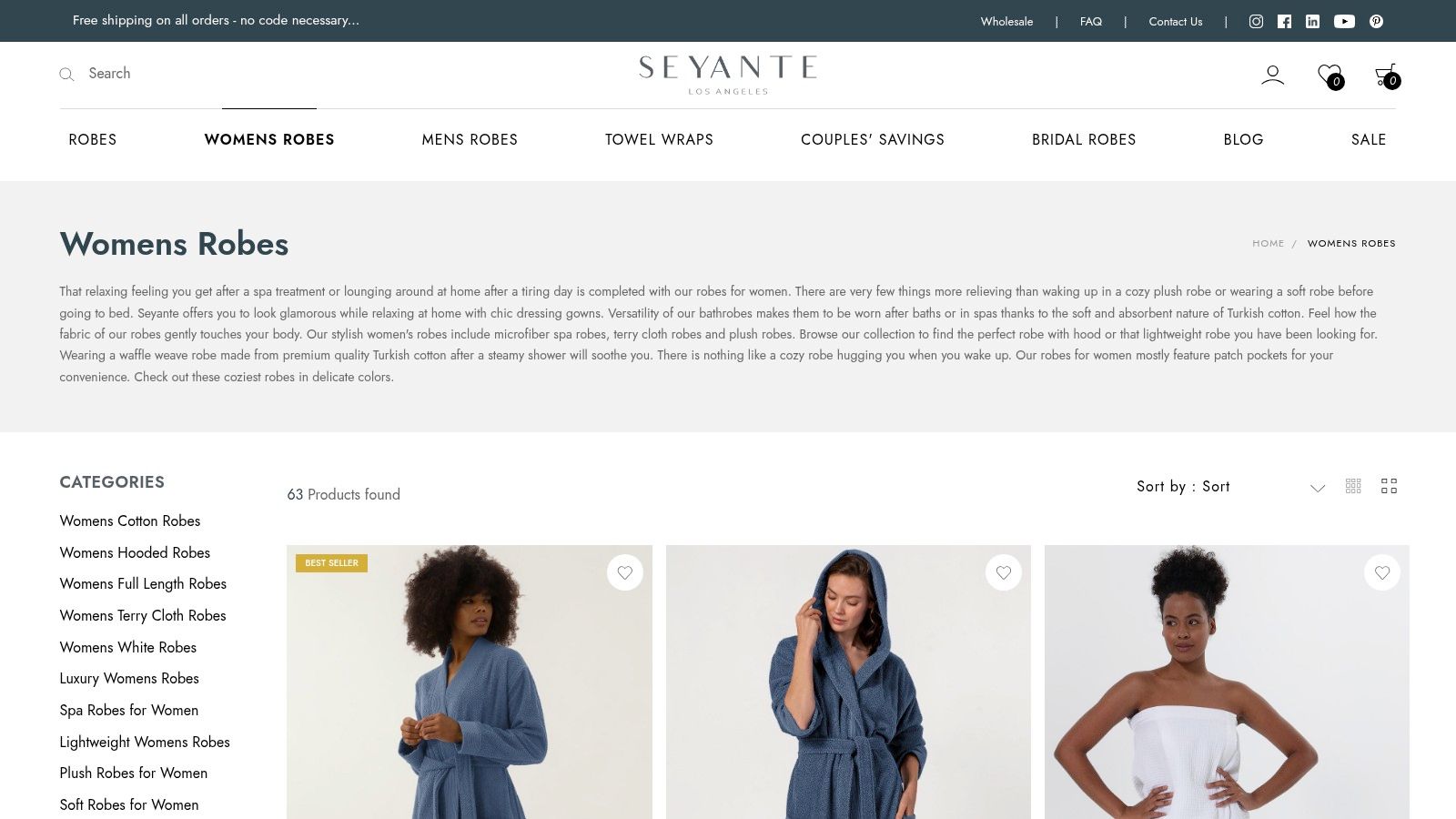 Screenshot from https://www.seyante.com/collections/womens-robes